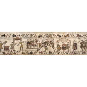 Vlámský gobelín tapiserie  - Bayeux Banquet II
